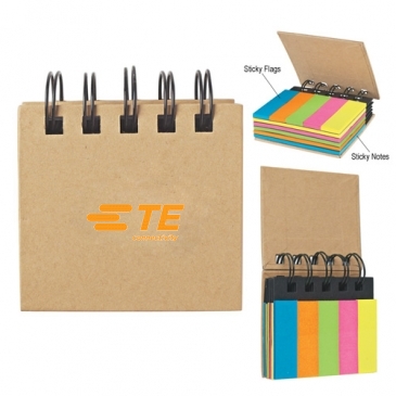 Spiral Book With Sticky Notes And Flags