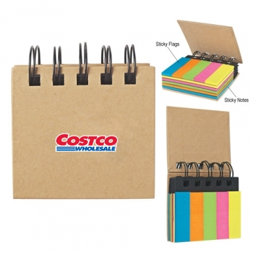 Spiral Book With Sticky Notes And Flags