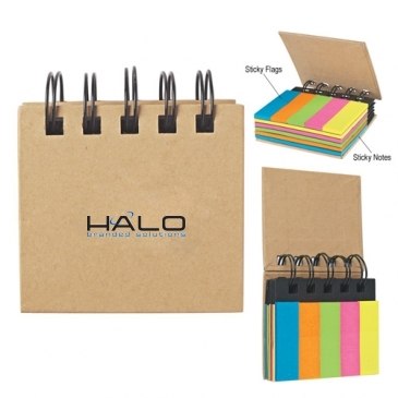 Spiral Book With Sticky Notes And Flags