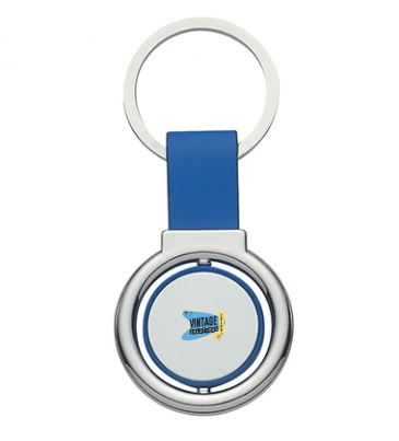 Circular Metal Spinner Key Tag