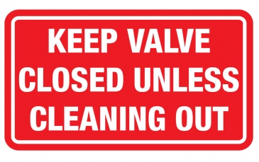 Keep Valve Closed Decal W/ Premask (8 X 5")