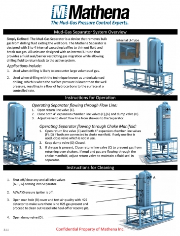 MGS Operation Instruction Card (8.5 X11)