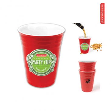 Kikkerland Ceramic Red Party Cup