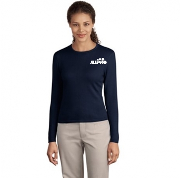 Ladies Fine-Gauge Long Sleeve Crewneck Sweater