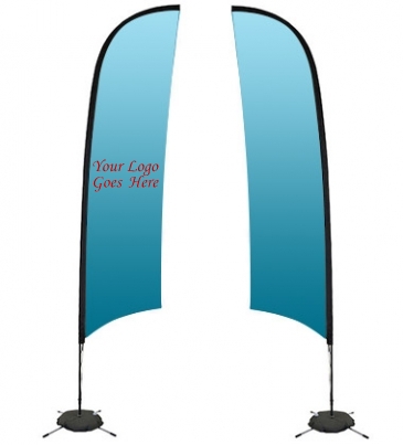 13' Premium Razor Sail Sign Kit (Double-Sided with Scissor Base)