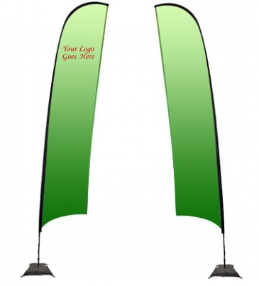17' Premium Razor Sail Sign Kit (Double-Sided with Scissor Base)