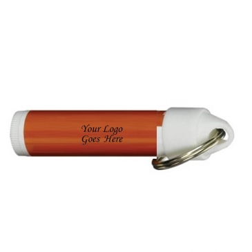 SPF 15 Lip Balm in White Tube with Hook Cap and Silver Metal Spli