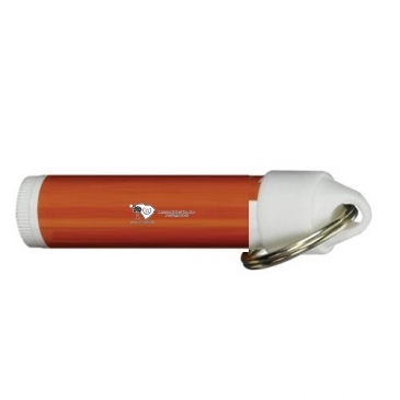 SPF 15 Lip Balm in White Tube with Hook Cap and Silver Metal Spli