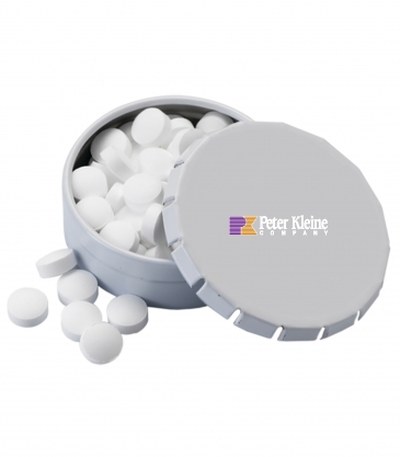 1 3/4" Small Round Push Tin with Mints