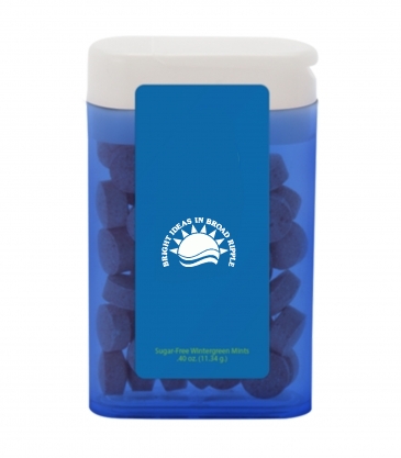 1 1/2" x 2 1/2" Rectangular Flip-Top Mint Dispenser