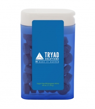 1 1/2" x 2 1/2" Rectangular Flip-Top Mint Dispenser