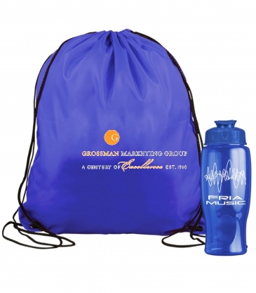 Bottle in a Drawstring Backpack Combo Kit
