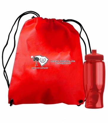 Bottle in Non-woven Drawstring Backpack kit