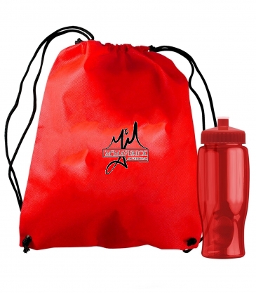 Bottle in Non-woven Drawstring Backpack kit