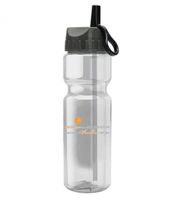 Champion -28 oz. Trans. Bottle-Flip Straw - DP