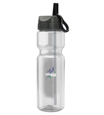Champion -28 oz. Trans. Bottle-Flip Straw - DP