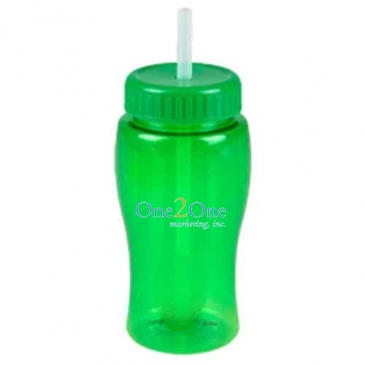 Poly-Pure Jr. - 18 Oz. Transparent Bottle With Straw Lid