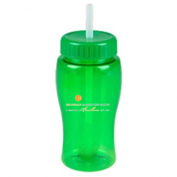 Poly-Pure Jr. - 18 Oz. Transparent Bottle With Straw Lid