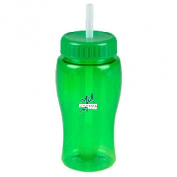 Poly-Pure Jr. - 18 Oz. Transparent Bottle With Straw Lid