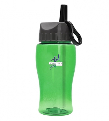 Poly-Pure Jr. - 18 Oz. Transparent Bottle With Ring Straw Lid