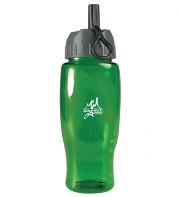 Poly-Pure - 27 oz. Transparent Bottle -Flip Straw Lid