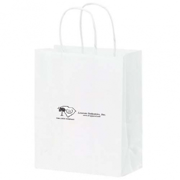White Kraft Twisted Paper Handle Shopper