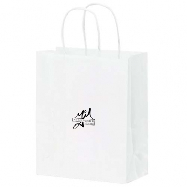White Kraft Twisted Paper Handle Shopper