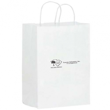 White Kraft Twisted Paper Handle Shopper