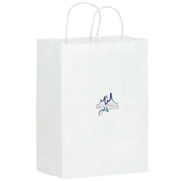 White Kraft Twisted Paper Handle Shopper