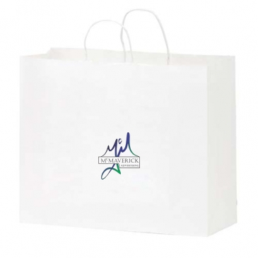 White Kraft Twisted Paper Handle Shopper
