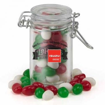 Round Glass Mint Jar