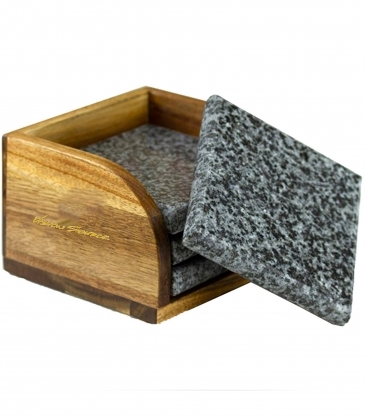Square Granite Four Coaster Set