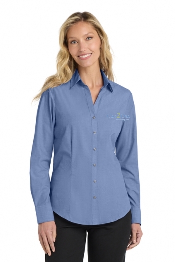 Port Authority® Ladies Crosshatch Easy Care Shirt