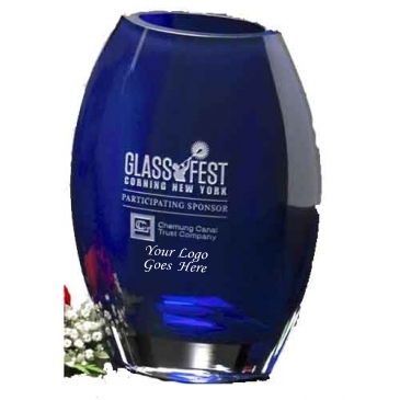 Cobalt Oval Vase 8-1/2"