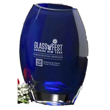 Cobalt Oval Vase 8-1/2"