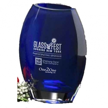 Cobalt Oval Vase 8-1/2"