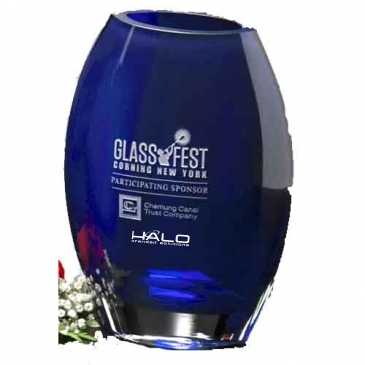 Cobalt Oval Vase 8-1/2"