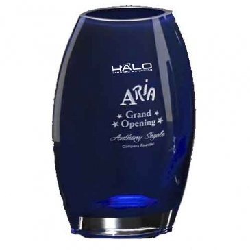 Cobalt Oval Vase 10-1/2"