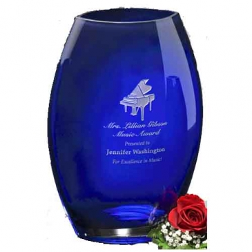Cobalt Oval Vase 12"