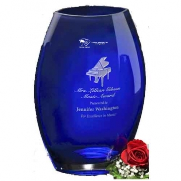 Cobalt Oval Vase 12"