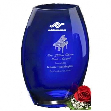 Cobalt Oval Vase 12"
