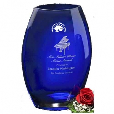 Cobalt Oval Vase 12"