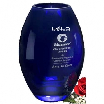 Cobalt Barrel Vase 8-1/2"