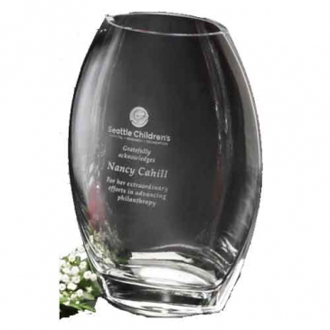 Clear Oval Vase 8-1/2"
