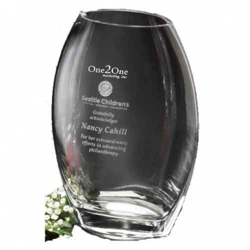 Clear Oval Vase 8-1/2"