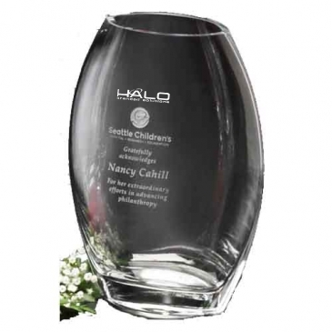 Clear Oval Vase 8-1/2"