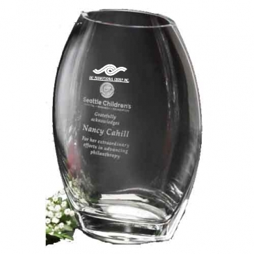 Clear Oval Vase 8-1/2"