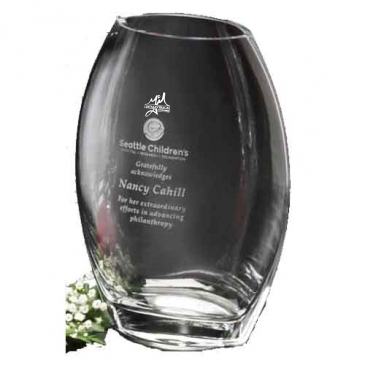 Clear Oval Vase 8-1/2"