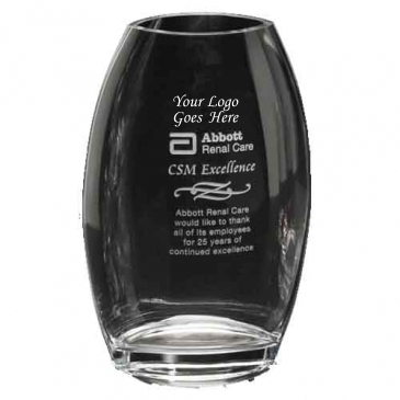 Clear Oval Vase 10-1/2"