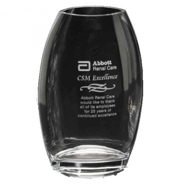 Clear Oval Vase 10-1/2"